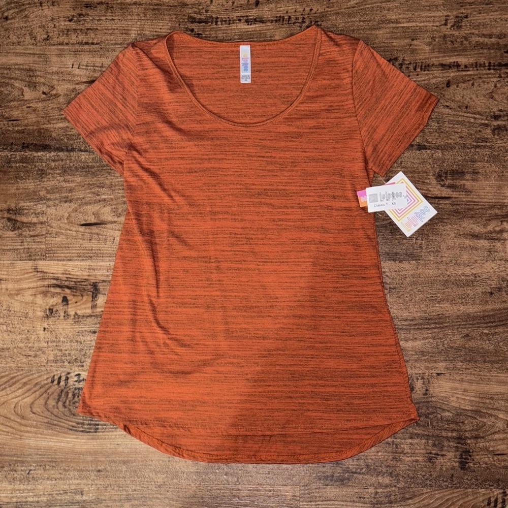 LuLaRoe Women's Heathered Rust Short Sleeve Top